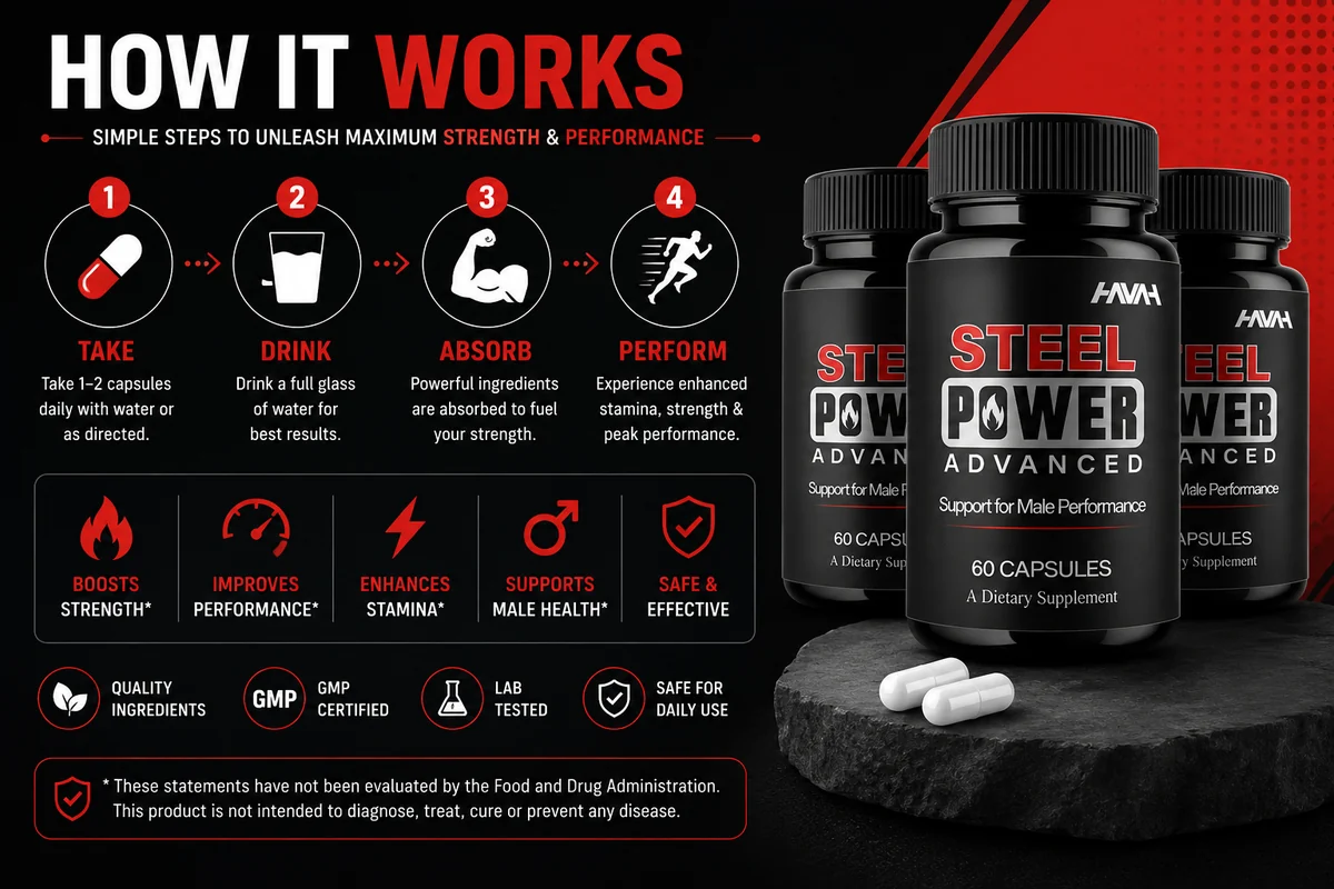 How Steel Power works: nitric oxide, cellular energy and hormonal balance support